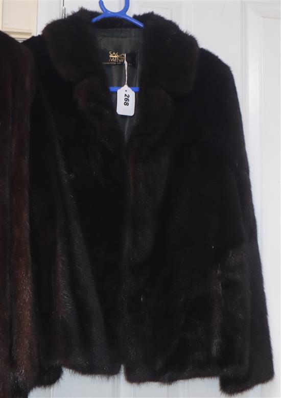 A dark brown mink evening jacket